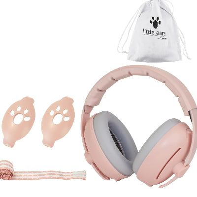 Casque anti bruit BEBE rose sac+ bandeau+ accroches bandeau