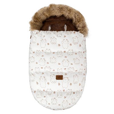 chanceliere bebe blanc motifs oursons intérieur marron