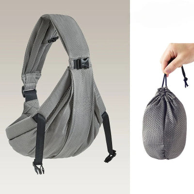 echarpe de portage bebe gris sac rangement