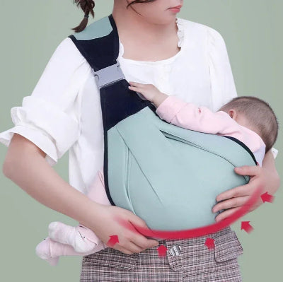 écharpe de portage facile bébé allongé maman