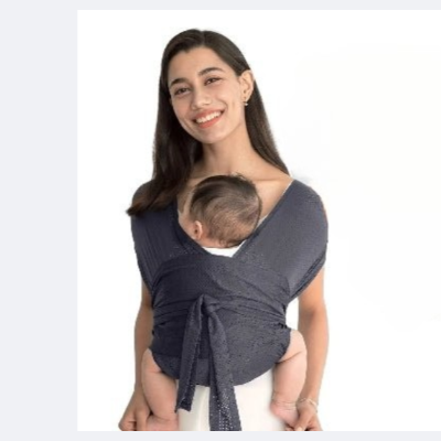 echarpe de portage gris maman bébé