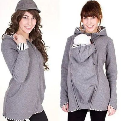 echarpe de portage gris, maman avec et sans bébé