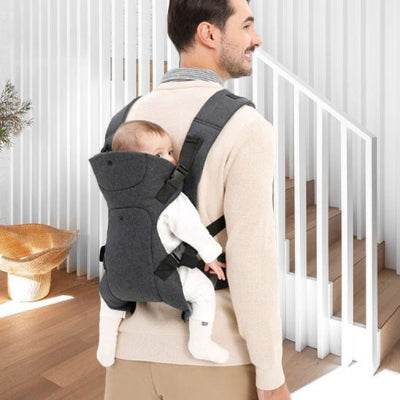 porte bebe dos papa sourit escalier