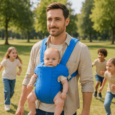 porte bébé physiologique papa parc enfants