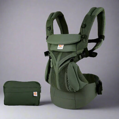 randonnee porte bebe - BreathBabyBag™ - Vert Olive - image seul avec pochette