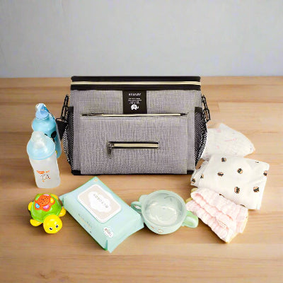 Sac à Langer entouré produit à langer bébé - BabyTravel™ - Gris -