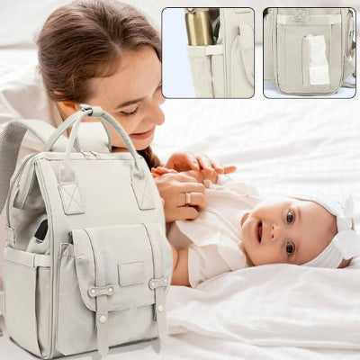 Sac à langer sac à dos maman bébé poches cotés