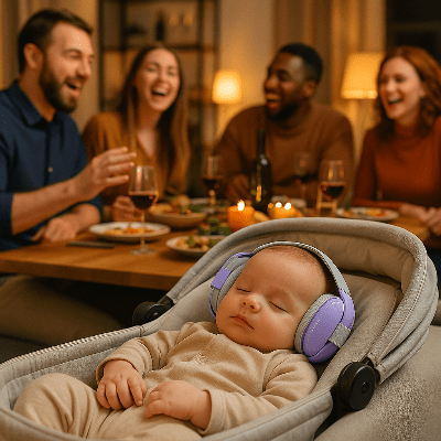 casque anti bruit bébé repas bruyant