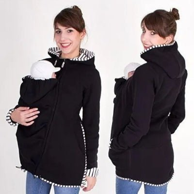 echarpe de portage bleu avec et sans bébé , vu dos 