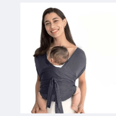 echarpe de portage gris maman bébé 