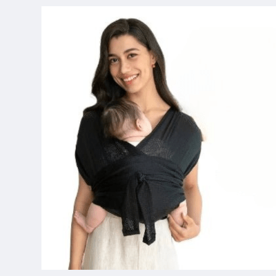 echarpe de portage noir maman bébé 
