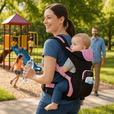 Porte bebe pour randonnée maman papa bébé au parc
