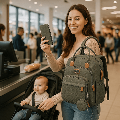 SAC A DOS A LANGER maman bébé poussette caisse 