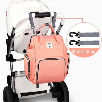 SAC A DOS A LANGER sur poussette, zoom accroches poussettes