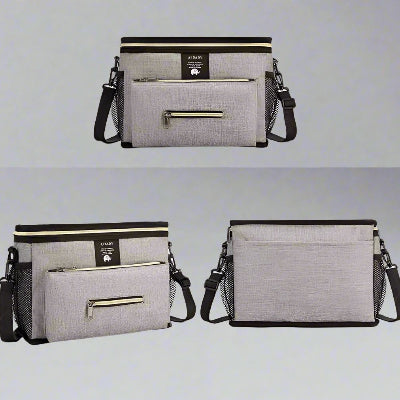 Sac à Langer  vu face profil dos - BabyTravel™ - Gris - 