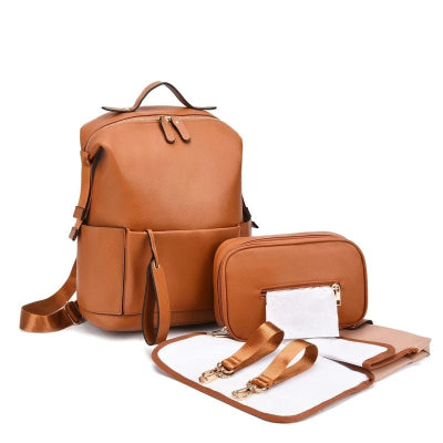 sac a langer a dos marron poche tapis accroches